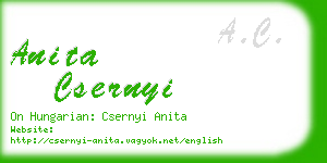 anita csernyi business card